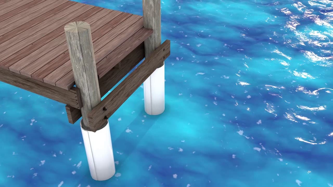 Video still: SnapJacket for Dock Piling Preservation or Repair